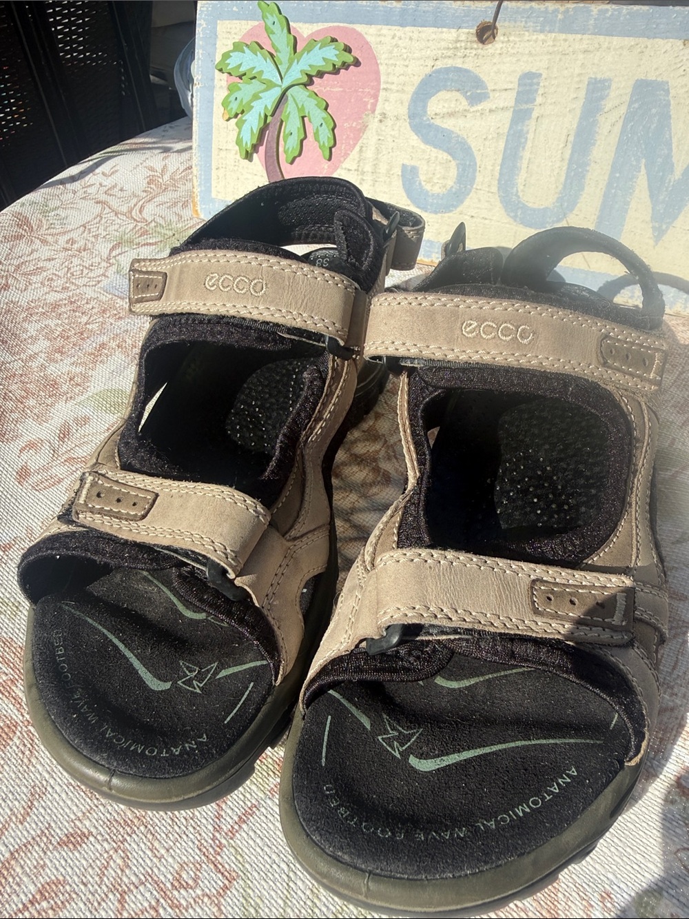 Ecco" Off-road Yucatán " Nuebuck w/add on inserts Leather Sport Sandals sz38 (7)